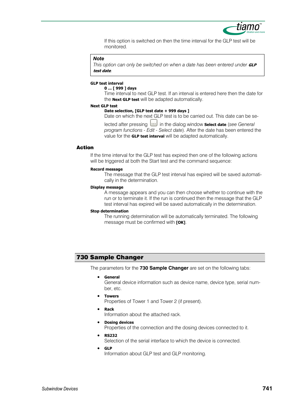 730 sample changer | Metrohm tiamo 1.3 Manual User Manual | Page 767 / 893