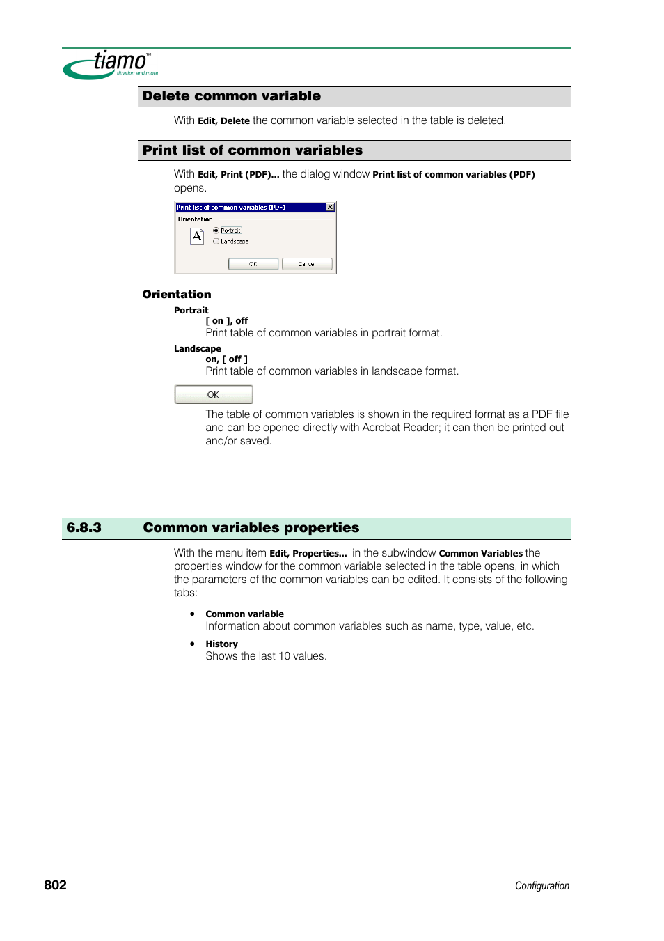 Delete common variable, Print list of common variables, 3 common variables properties | Metrohm tiamo 1.3 Manual User Manual | Page 828 / 893