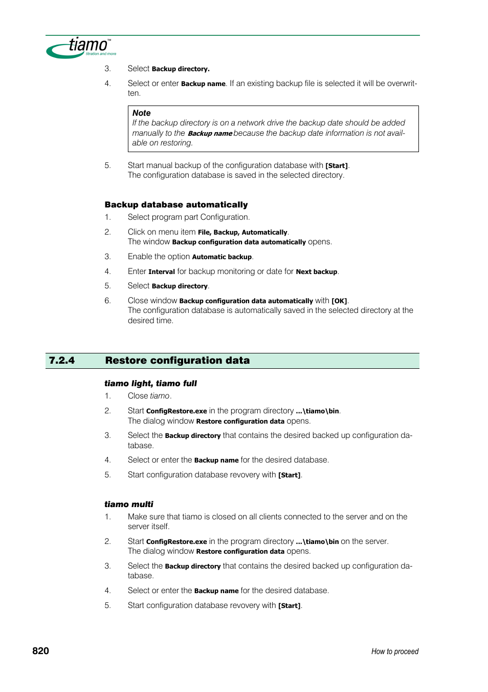 4 restore configuration data | Metrohm tiamo 1.3 Manual User Manual | Page 846 / 893