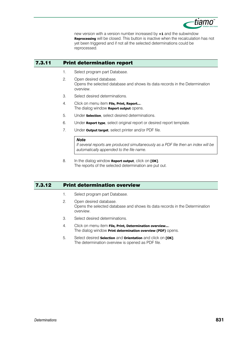 11 print determination report, 12 print determination overview | Metrohm tiamo 1.3 Manual User Manual | Page 857 / 893