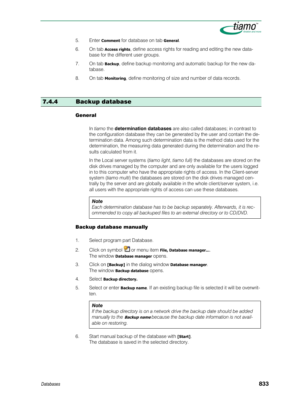 4 backup database | Metrohm tiamo 1.3 Manual User Manual | Page 859 / 893