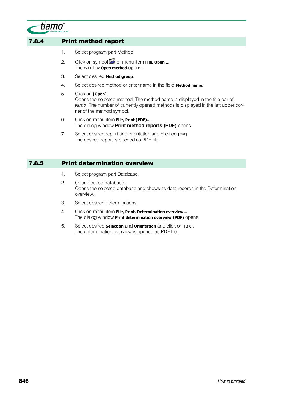 4 print method report, 5 print determination overview | Metrohm tiamo 1.3 Manual User Manual | Page 872 / 893