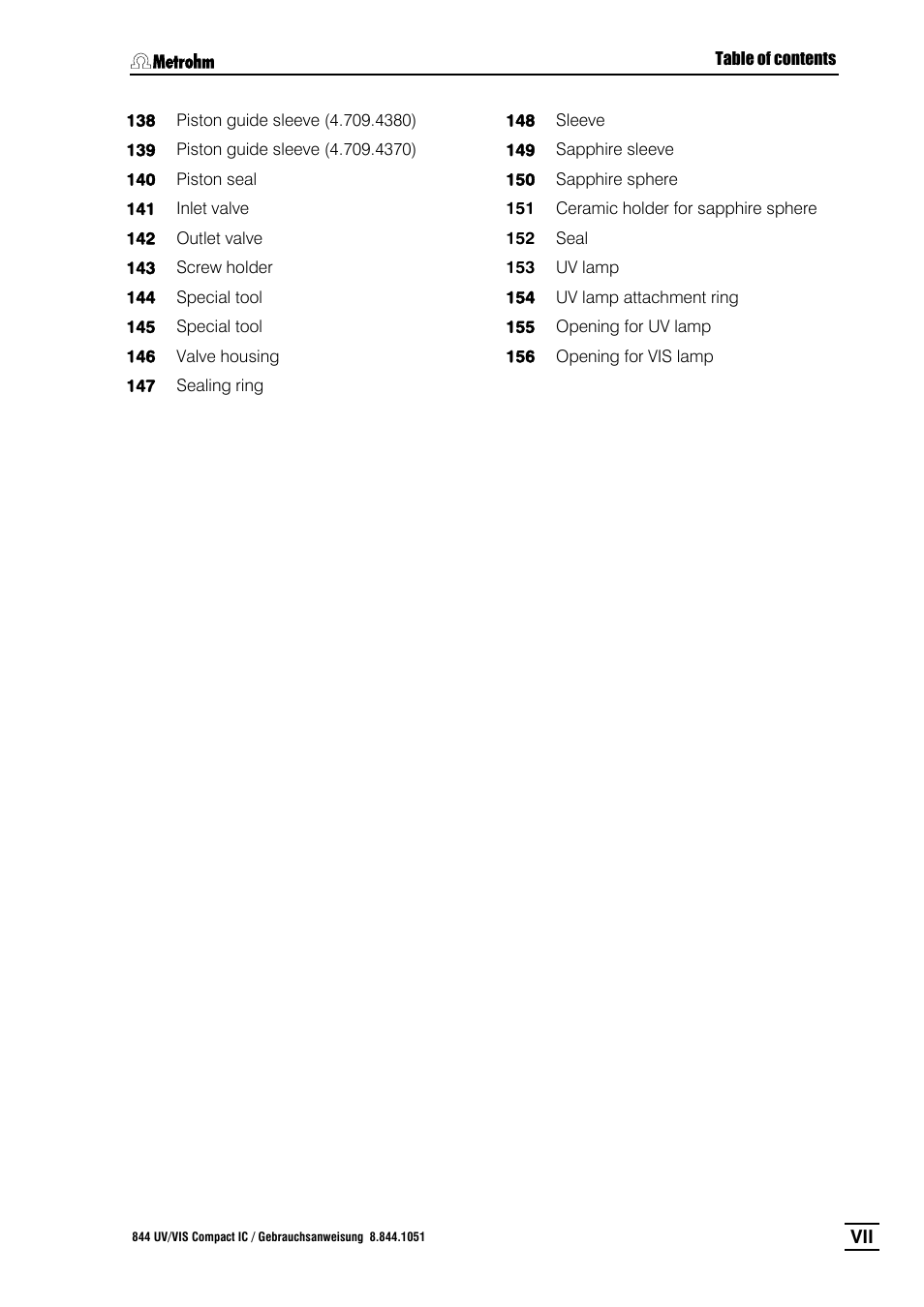Metrohm 844 UV/VIS Compact IC User Manual | Page 11 / 131