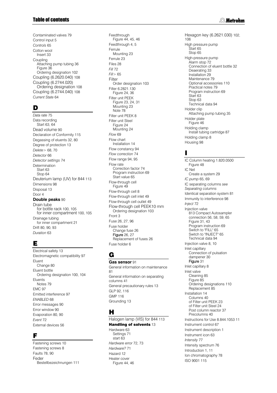 Metrohm 844 UV/VIS Compact IC User Manual | Page 128 / 131