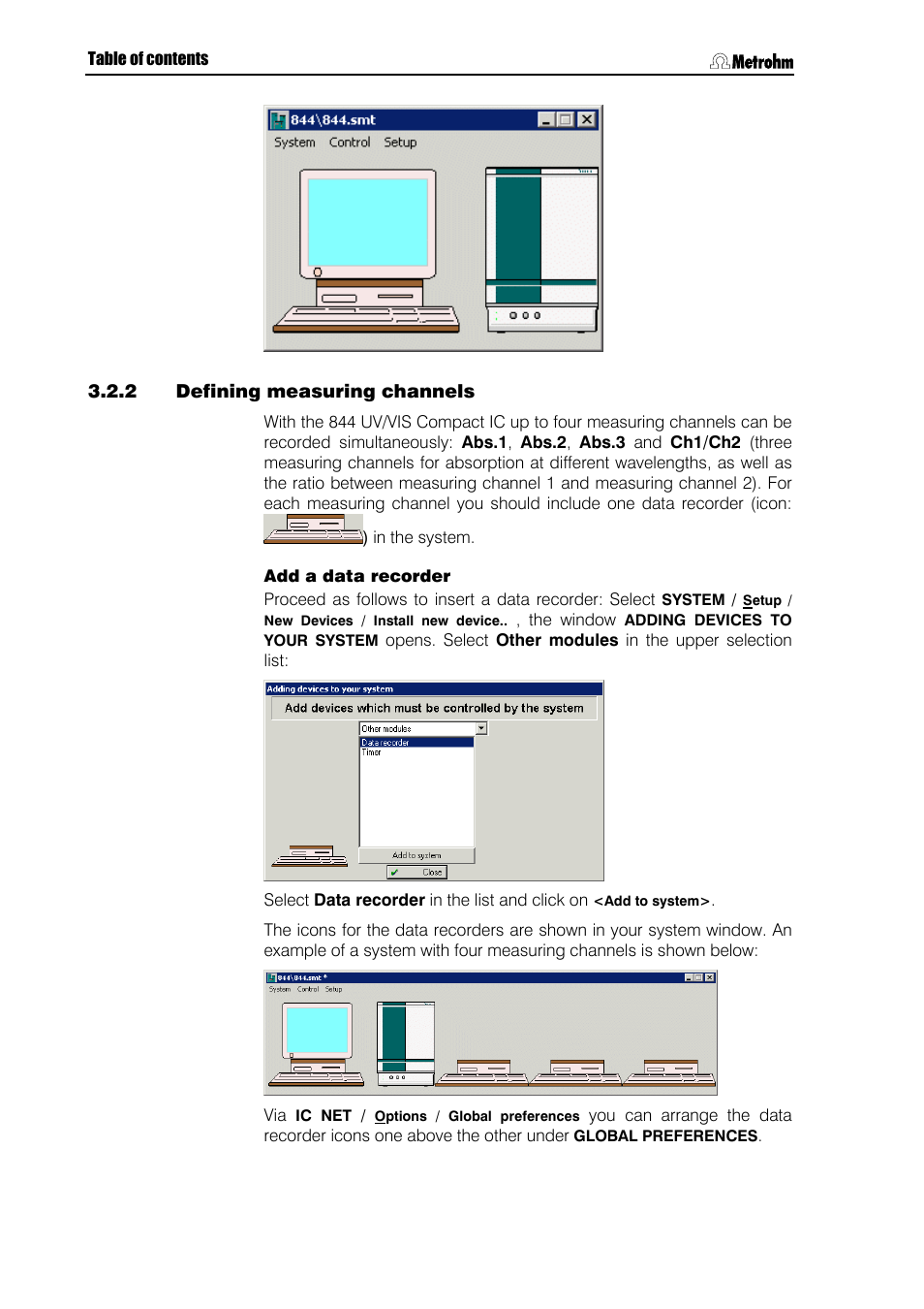 2 defining measuring channels, Defining measuring channels | Metrohm 844 UV/VIS Compact IC User Manual | Page 72 / 131