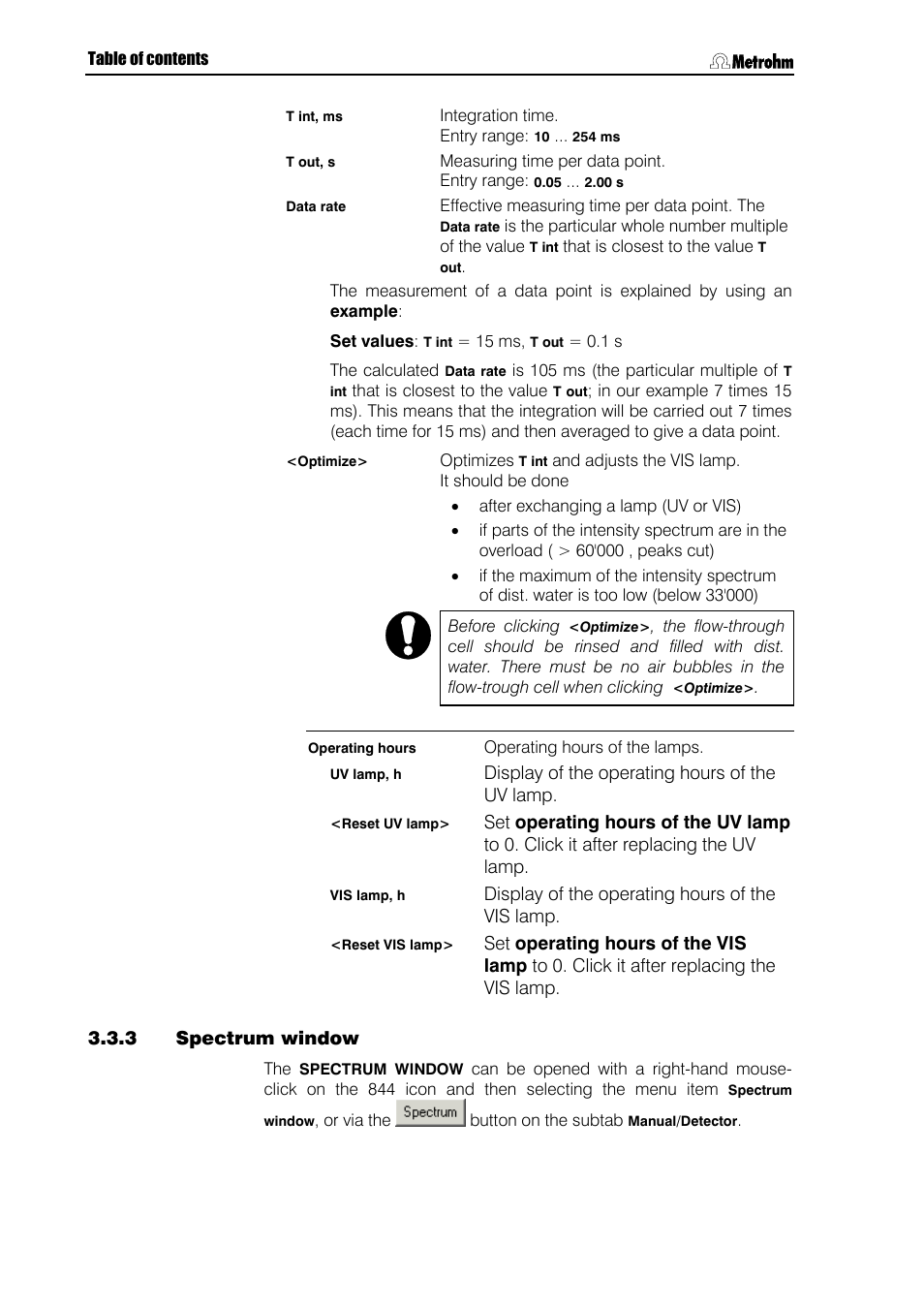 3 spectrum window, Spectrum window | Metrohm 844 UV/VIS Compact IC User Manual | Page 86 / 131