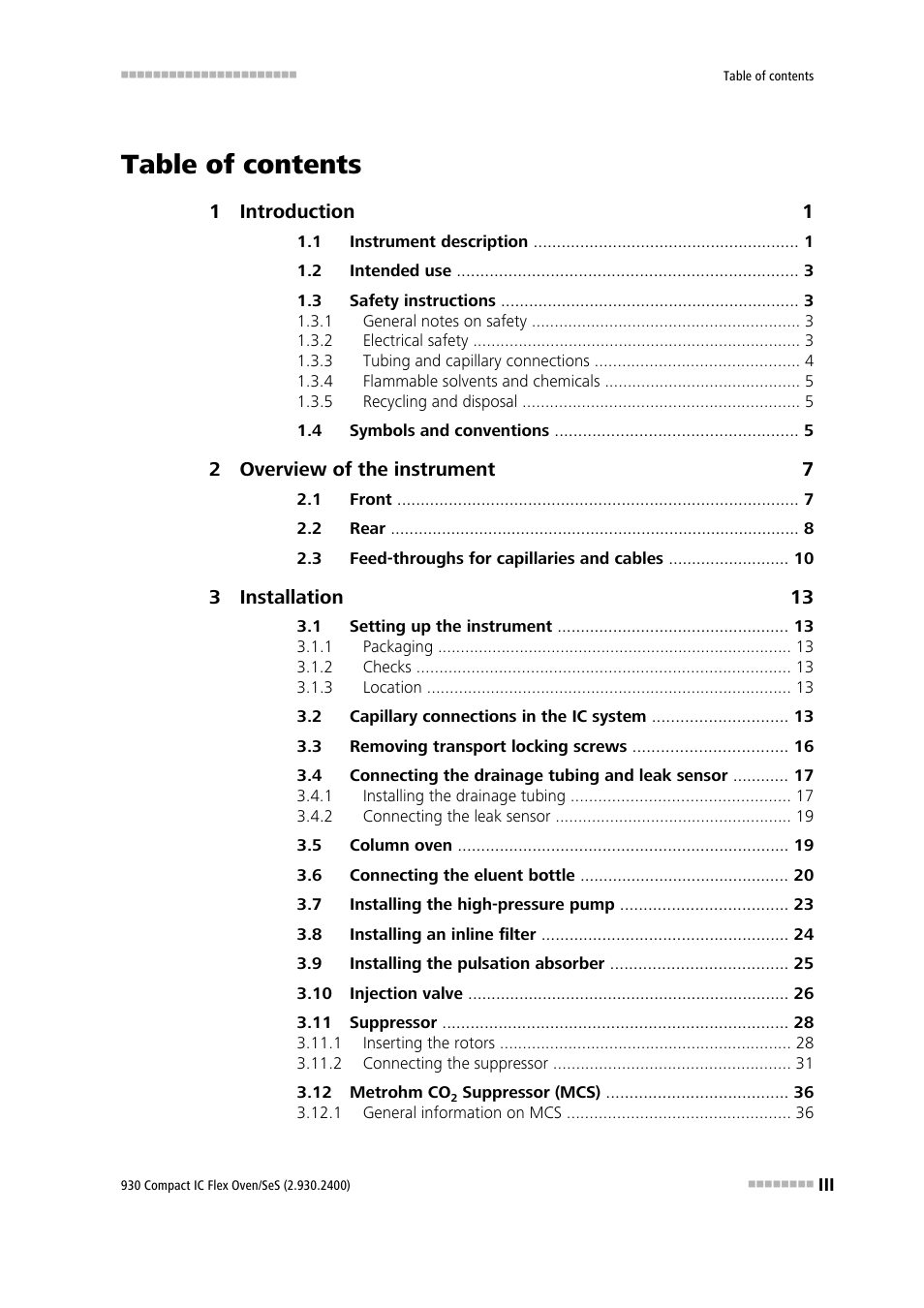 Metrohm 930 Compact IC Flex Oven/SeS User Manual | Page 5 / 111