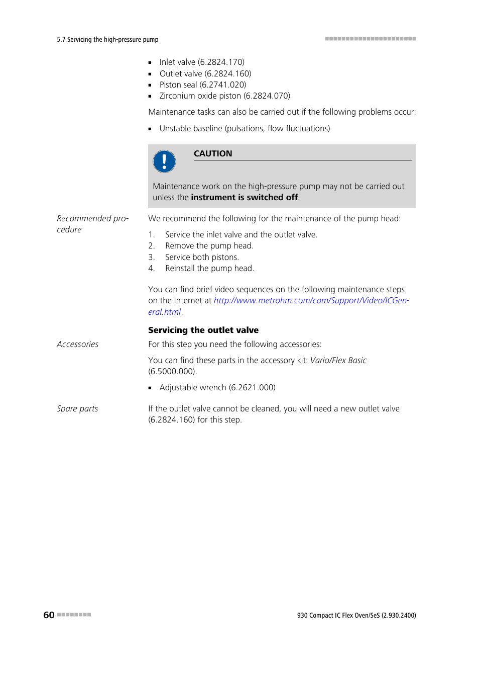 Metrohm 930 Compact IC Flex Oven/SeS User Manual | Page 68 / 111