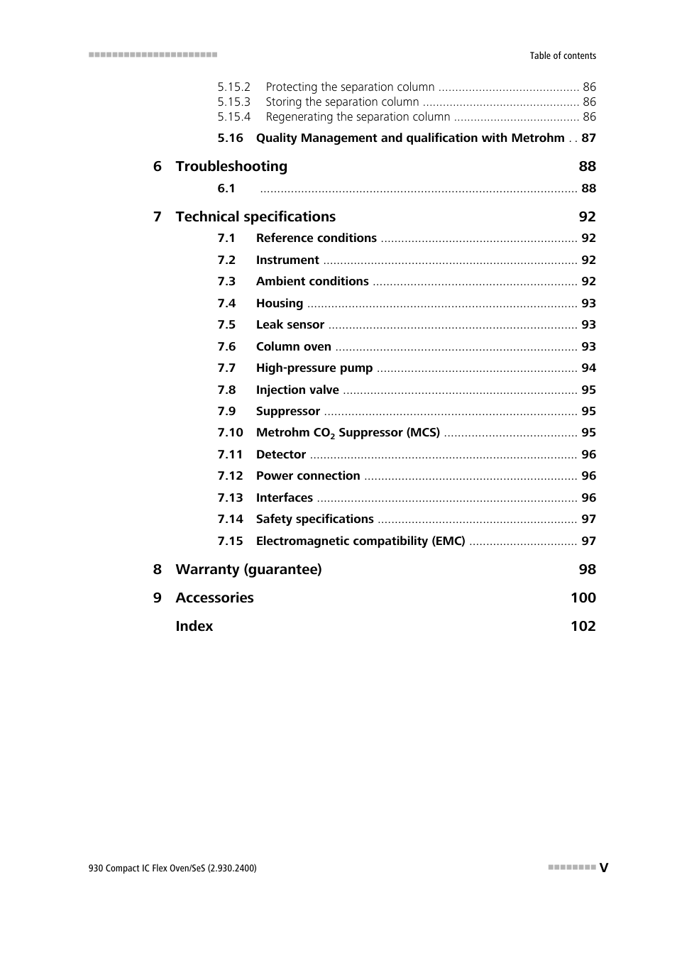 Metrohm 930 Compact IC Flex Oven/SeS User Manual | Page 7 / 111