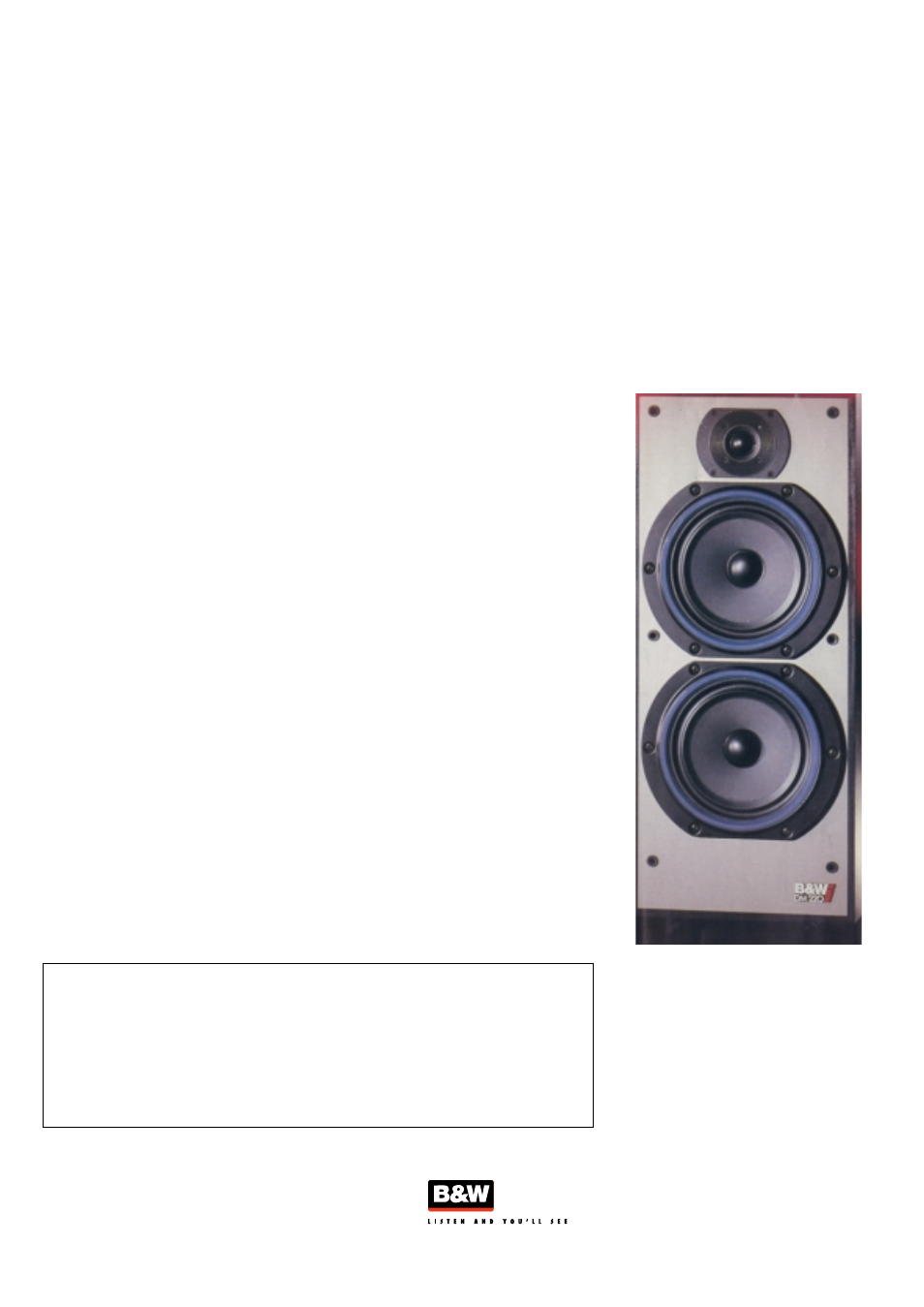Bowers & Wilkins DM220i User Manual | 1 page