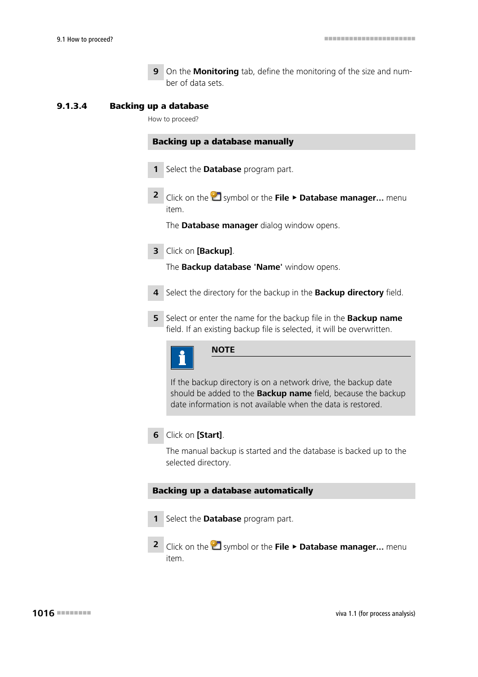 4 backing up a database | Metrohm viva 1.1 (ProLab) User Manual | Page 1028 / 1085