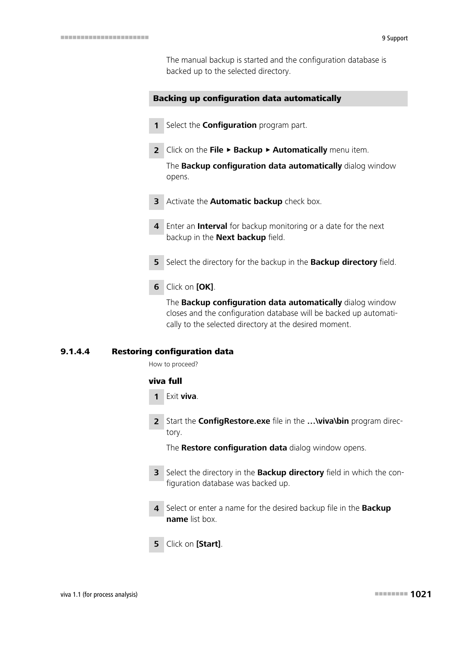 4 restoring configuration data | Metrohm viva 1.1 (ProLab) User Manual | Page 1033 / 1085