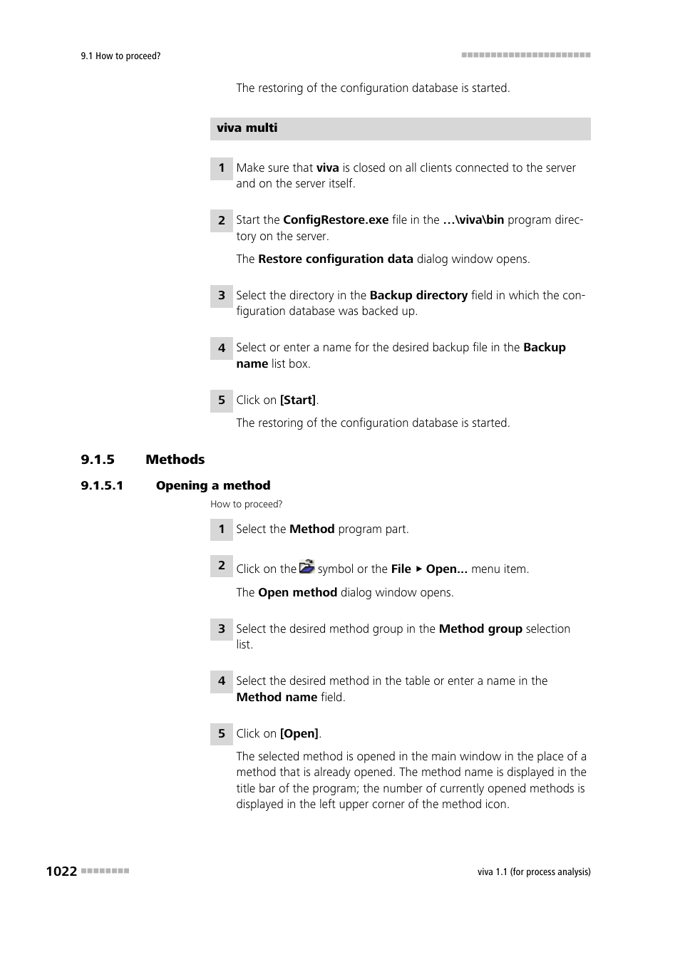 5 methods, 1 opening a method, Methods 2 | Metrohm viva 1.1 (ProLab) User Manual | Page 1034 / 1085