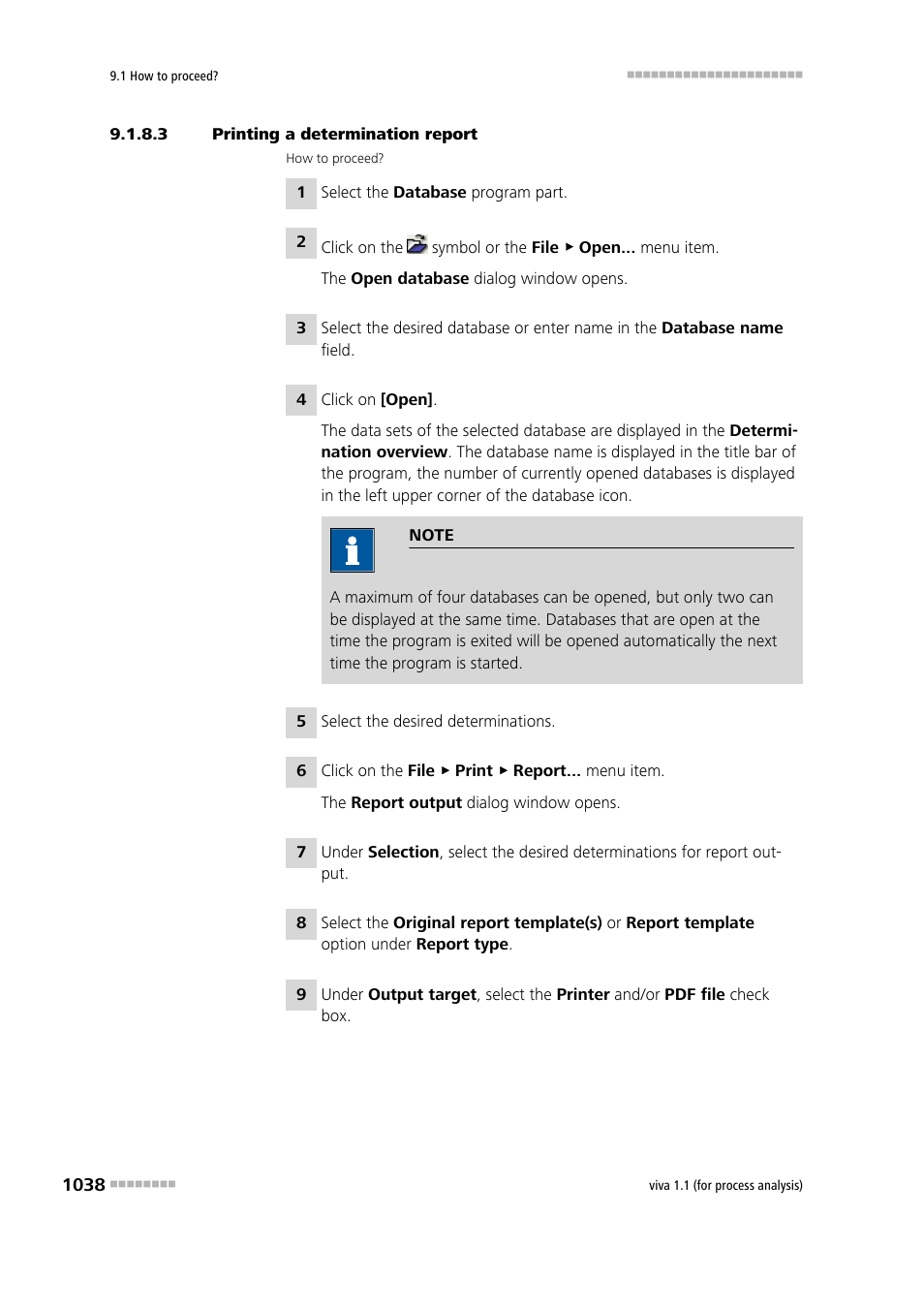 3 printing a determination report | Metrohm viva 1.1 (ProLab) User Manual | Page 1050 / 1085