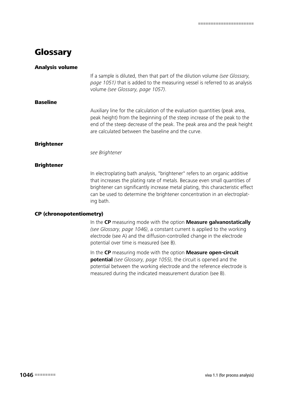 Glossary | Metrohm viva 1.1 (ProLab) User Manual | Page 1058 / 1085