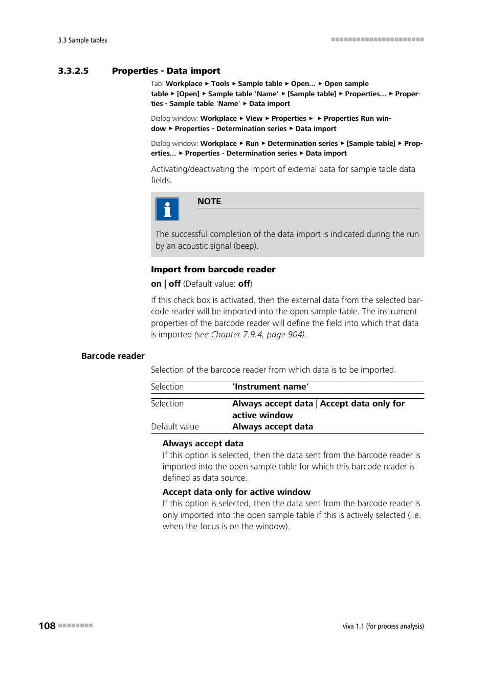 5 properties - data import, Data import | Metrohm viva 1.1 (ProLab) User Manual | Page 120 / 1085