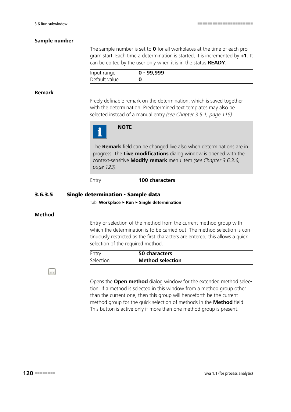 5 single determination - sample data, Entering sample data, Single determination - sample data | Metrohm viva 1.1 (ProLab) User Manual | Page 132 / 1085