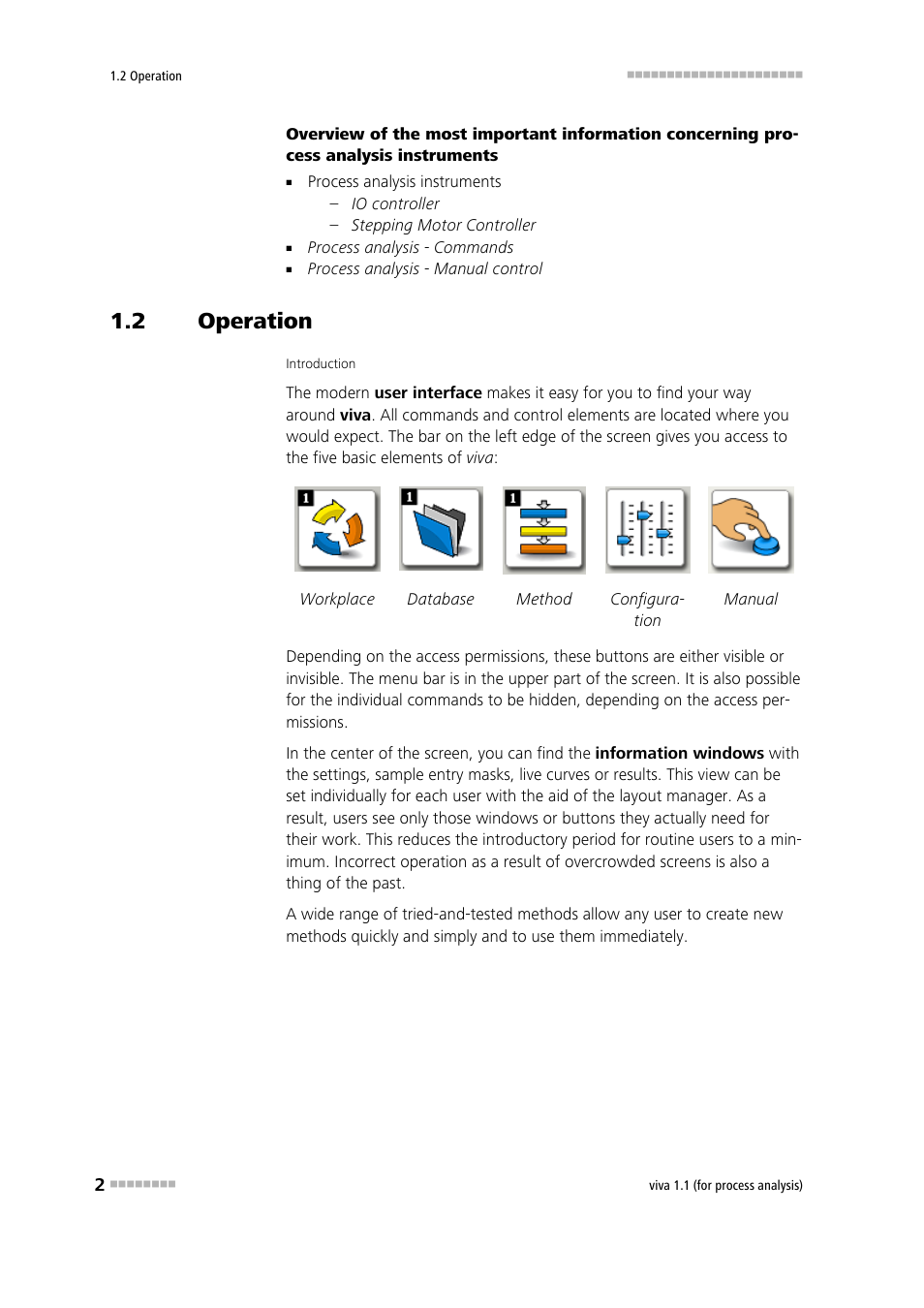 2 operation, Operation | Metrohm viva 1.1 (ProLab) User Manual | Page 14 / 1085