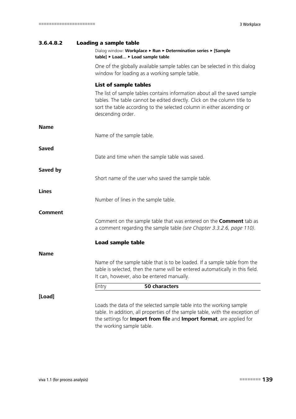 2 loading a sample table, Loading a sample table | Metrohm viva 1.1 (ProLab) User Manual | Page 151 / 1085