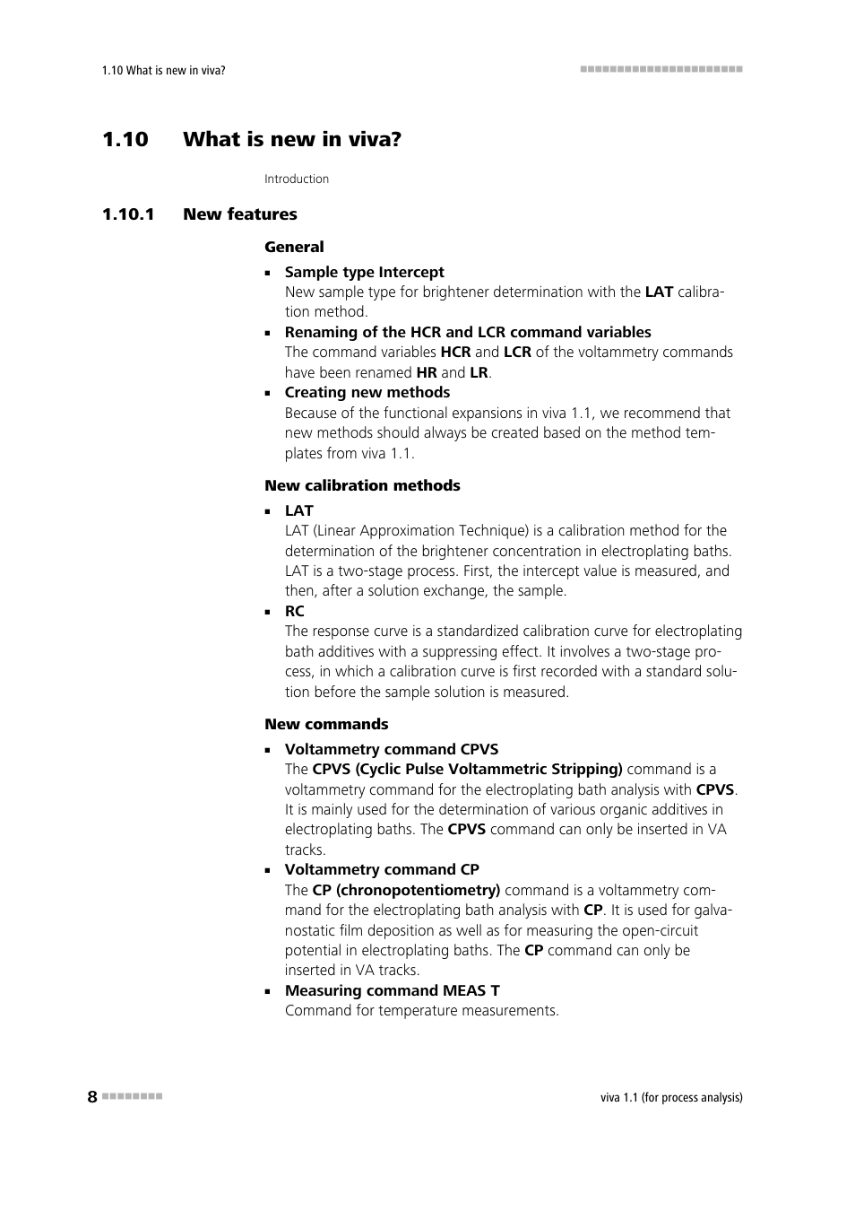 10 what is new in viva, 1 new features, New features | Metrohm viva 1.1 (ProLab) User Manual | Page 20 / 1085