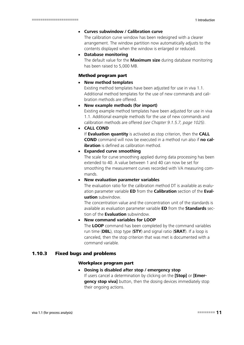 3 fixed bugs and problems, Fixed bugs and problems | Metrohm viva 1.1 (ProLab) User Manual | Page 23 / 1085