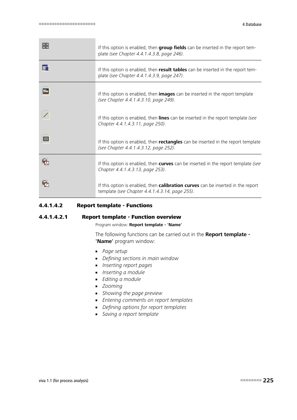 2 report template - functions, 1 report template - function overview, Main window | Metrohm viva 1.1 (ProLab) User Manual | Page 237 / 1085