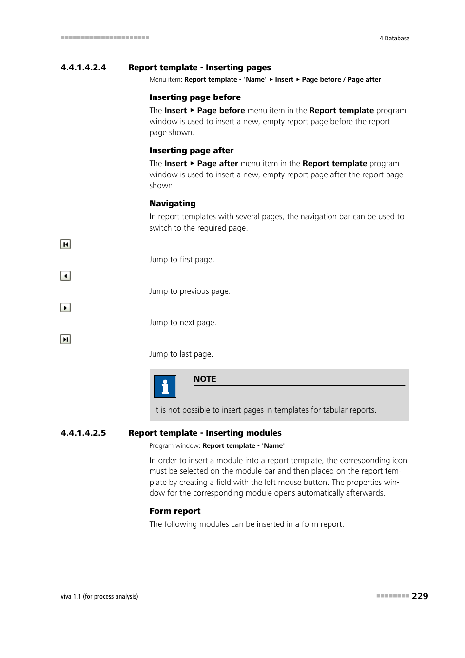 5 report template - inserting modules, Inserting a module | Metrohm viva 1.1 (ProLab) User Manual | Page 241 / 1085