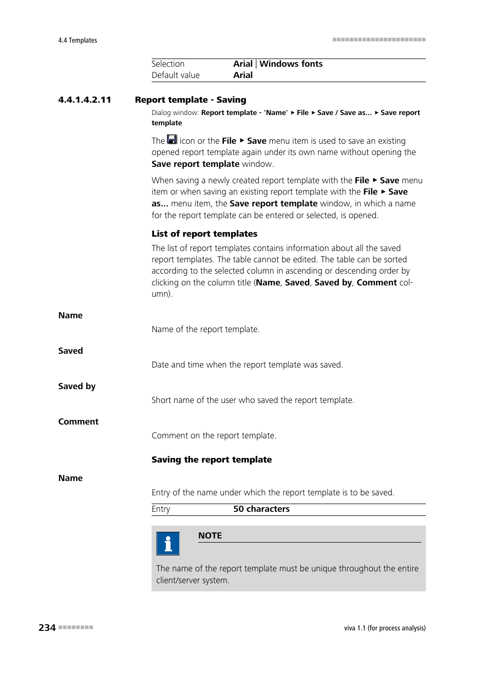 11 report template - saving, Saving a report template | Metrohm viva 1.1 (ProLab) User Manual | Page 246 / 1085