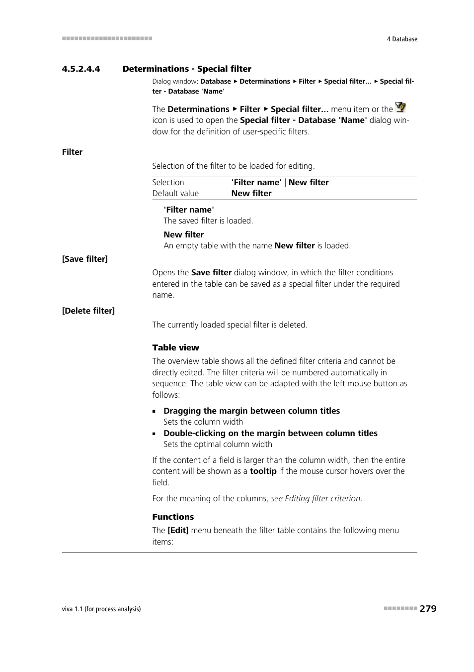 4 determinations - special filter, Special filter | Metrohm viva 1.1 (ProLab) User Manual | Page 291 / 1085