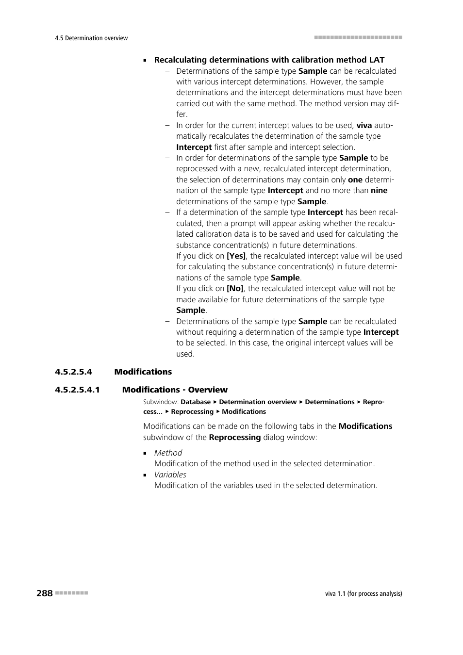 4 modifications, 1 modifications - overview | Metrohm viva 1.1 (ProLab) User Manual | Page 300 / 1085