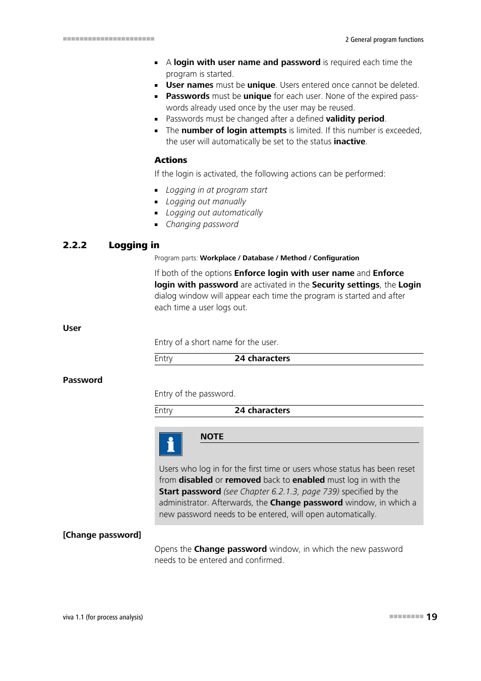 2 logging in, Logging in | Metrohm viva 1.1 (ProLab) User Manual | Page 31 / 1085