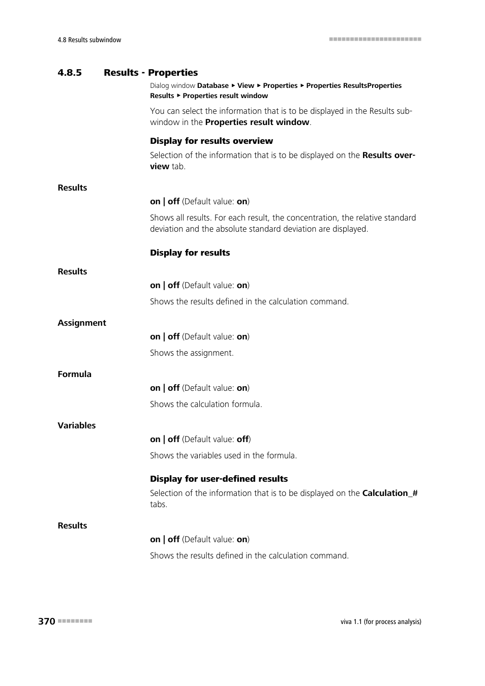 5 results - properties, Results - properties | Metrohm viva 1.1 (ProLab) User Manual | Page 382 / 1085
