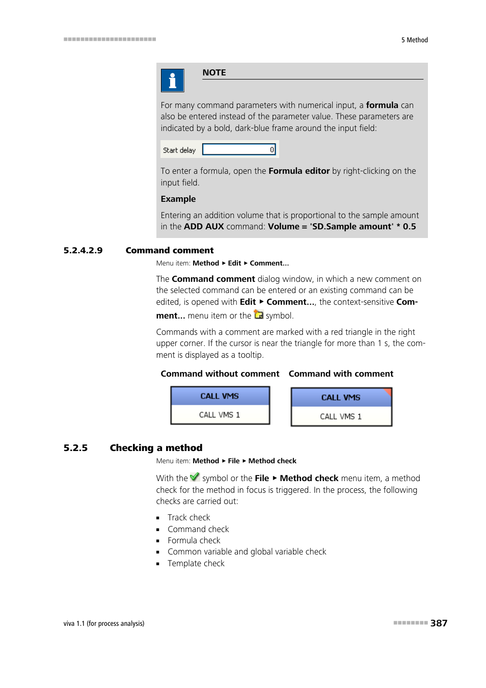 9 command comment, 5 checking a method, Checking a method | Metrohm viva 1.1 (ProLab) User Manual | Page 399 / 1085