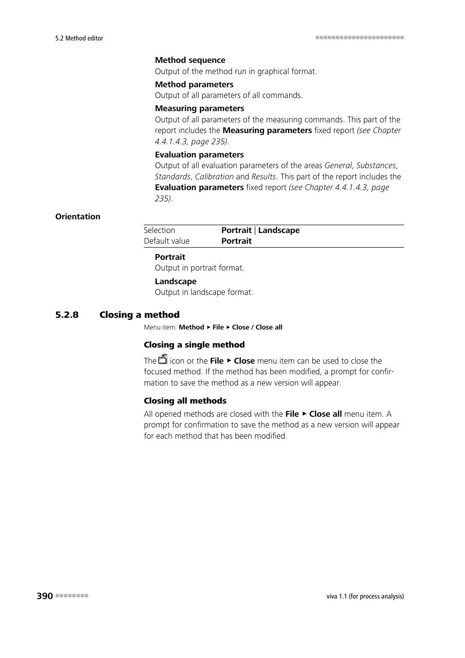 8 closing a method, Closing a method | Metrohm viva 1.1 (ProLab) User Manual | Page 402 / 1085