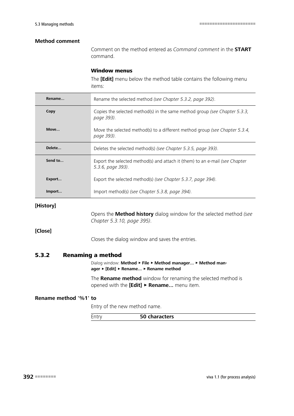 2 renaming a method, Renaming a method | Metrohm viva 1.1 (ProLab) User Manual | Page 404 / 1085