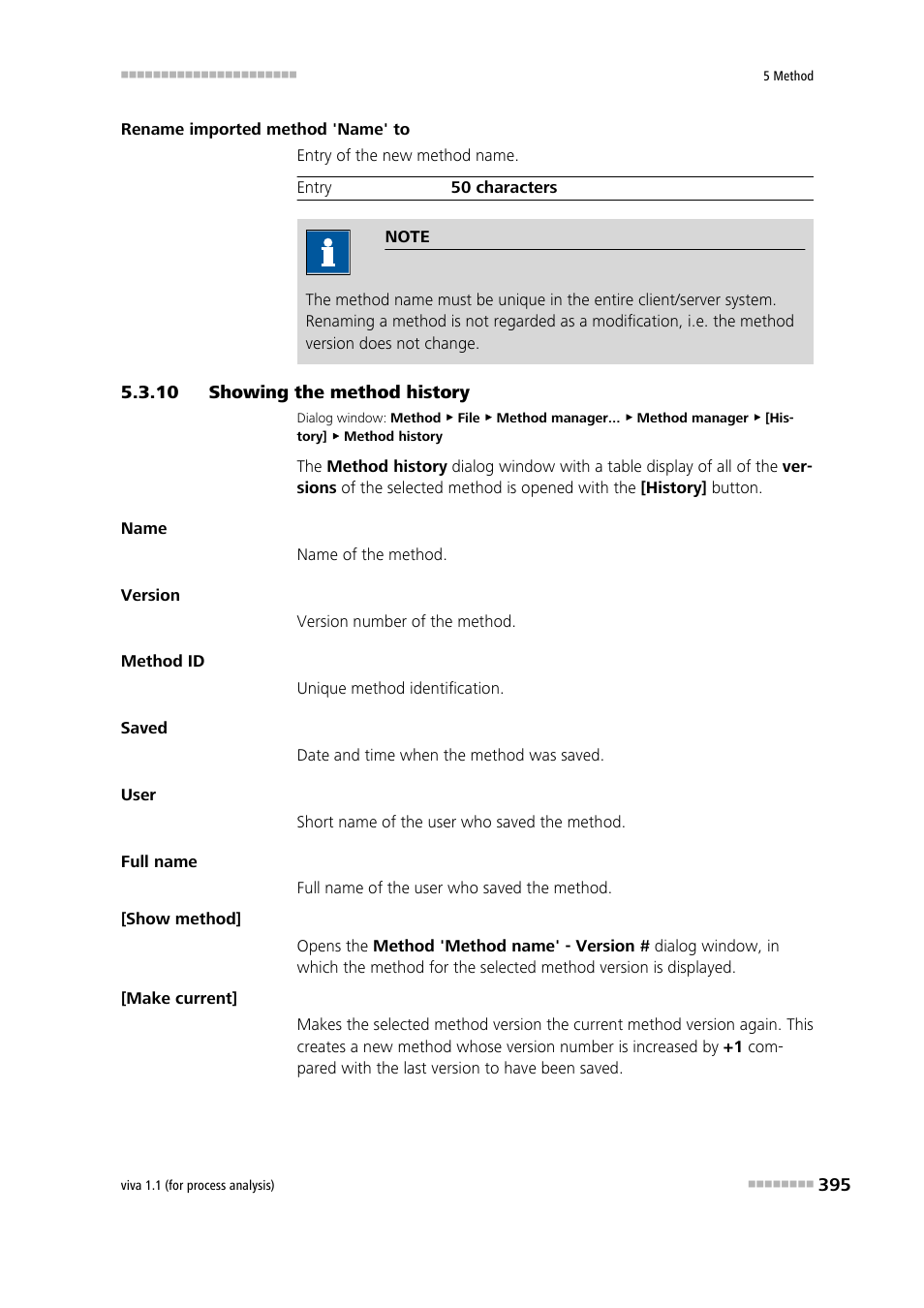 10 showing the method history, Showing the method history | Metrohm viva 1.1 (ProLab) User Manual | Page 407 / 1085