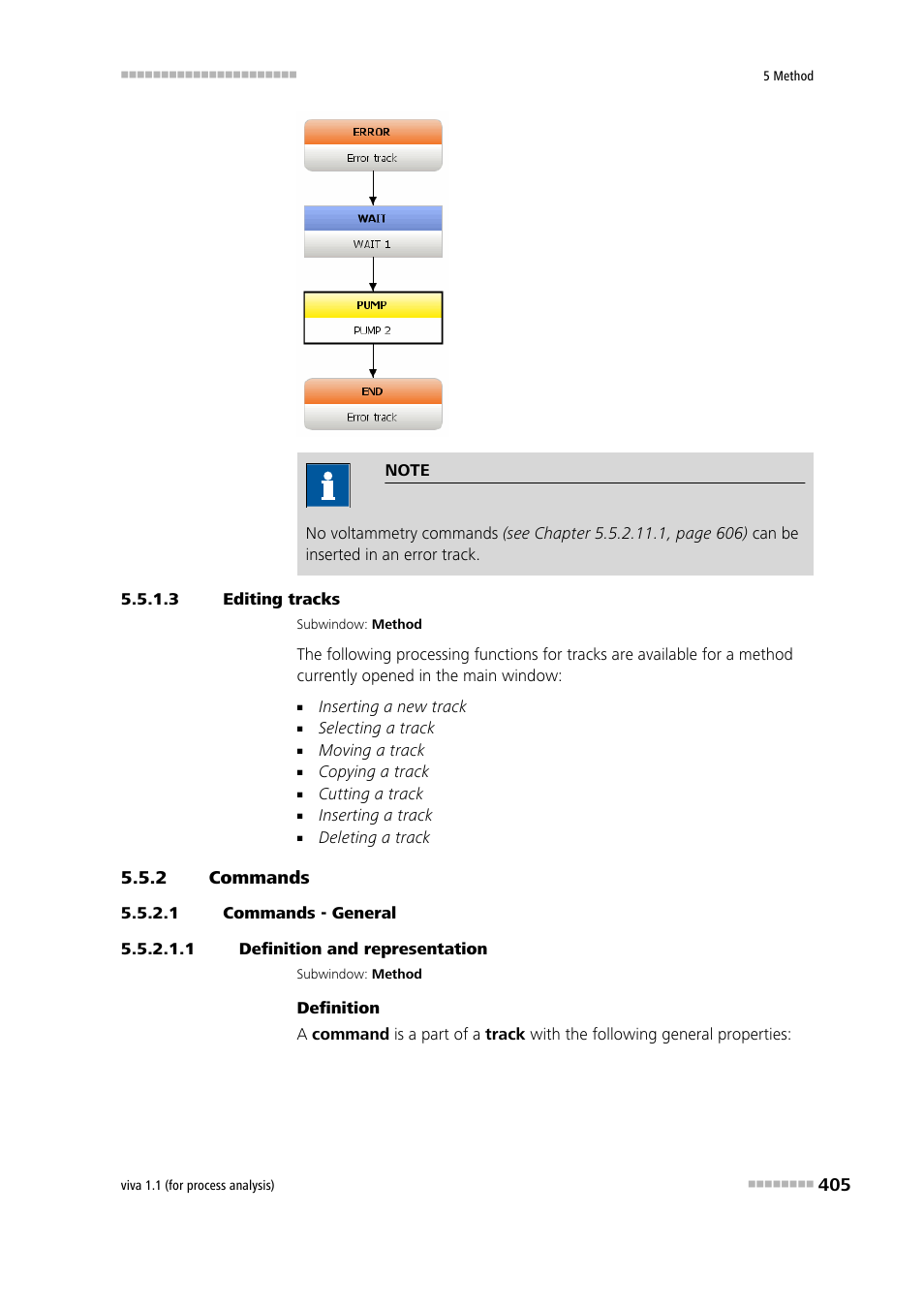 3 editing tracks, 2 commands, 1 commands - general | 1 definition and representation, Commands, Editing tracks | Metrohm viva 1.1 (ProLab) User Manual | Page 417 / 1085