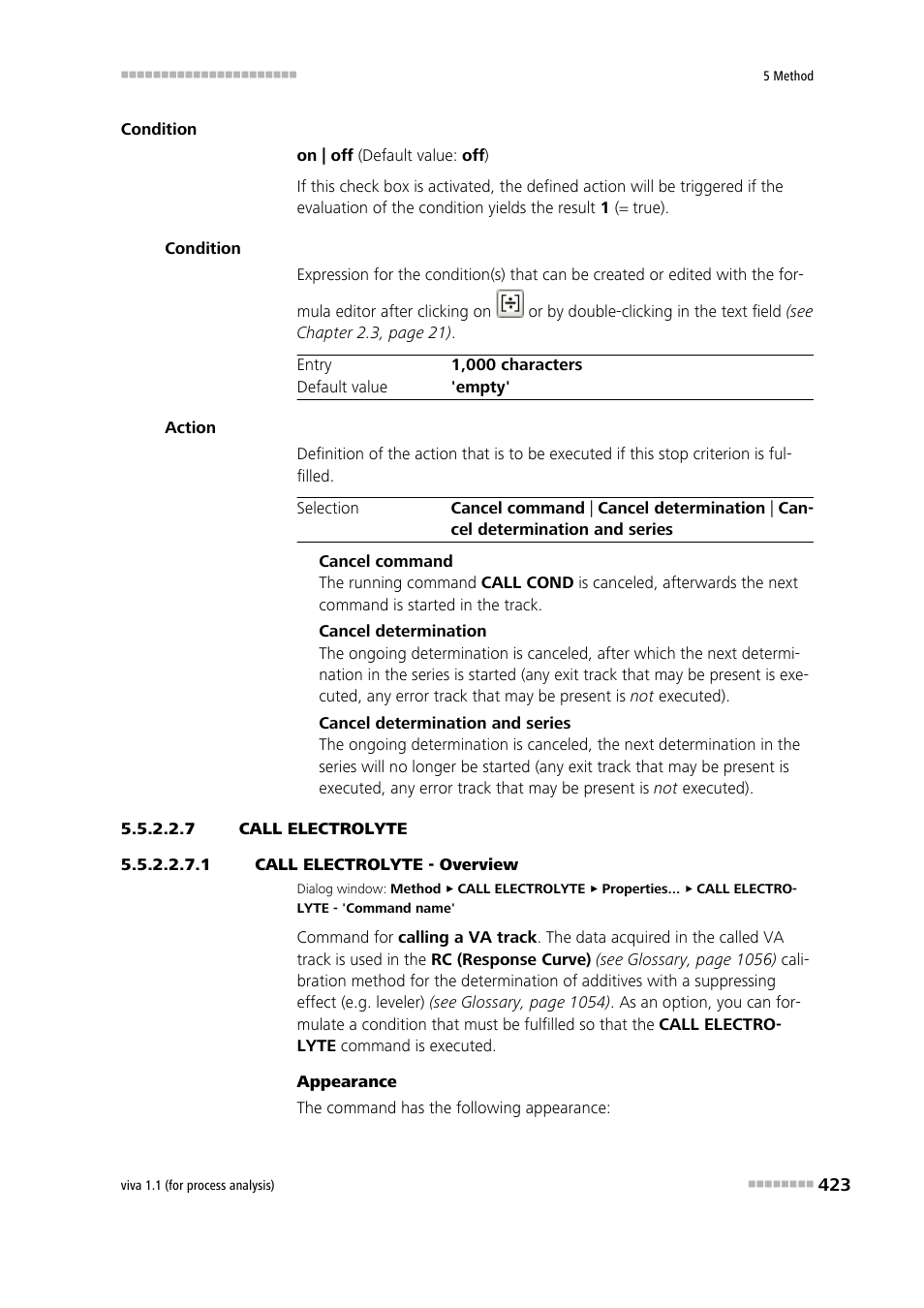 7 call electrolyte, 1 call electrolyte - overview, Call electrolyte | Metrohm viva 1.1 (ProLab) User Manual | Page 435 / 1085