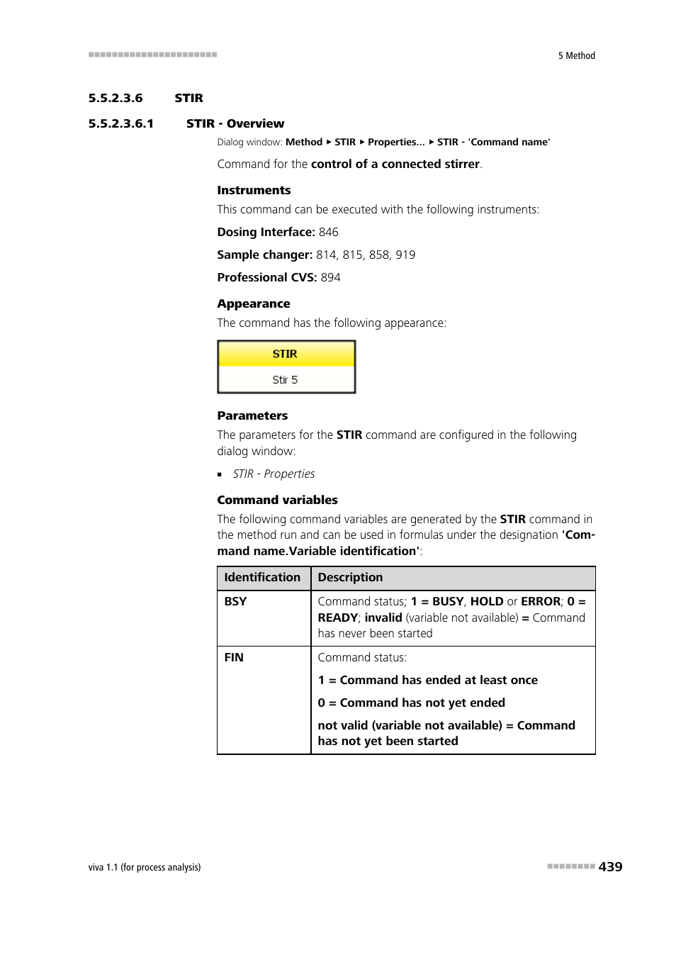 6 stir, 1 stir - overview, Stir | Metrohm viva 1.1 (ProLab) User Manual | Page 451 / 1085