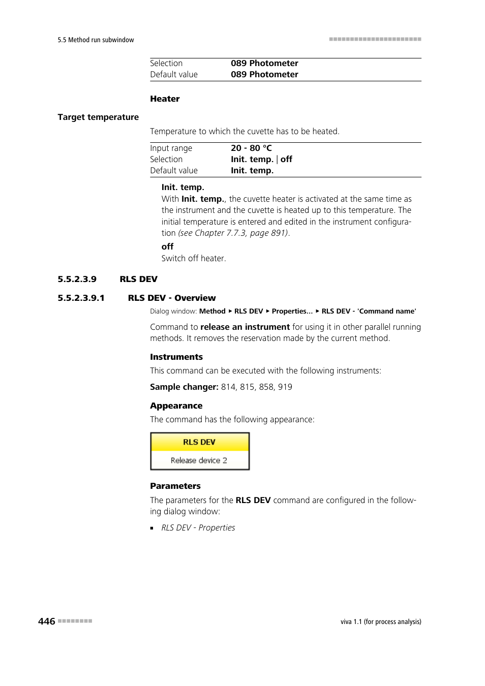 9 rls dev, 1 rls dev - overview, Rls dev | Metrohm viva 1.1 (ProLab) User Manual | Page 458 / 1085