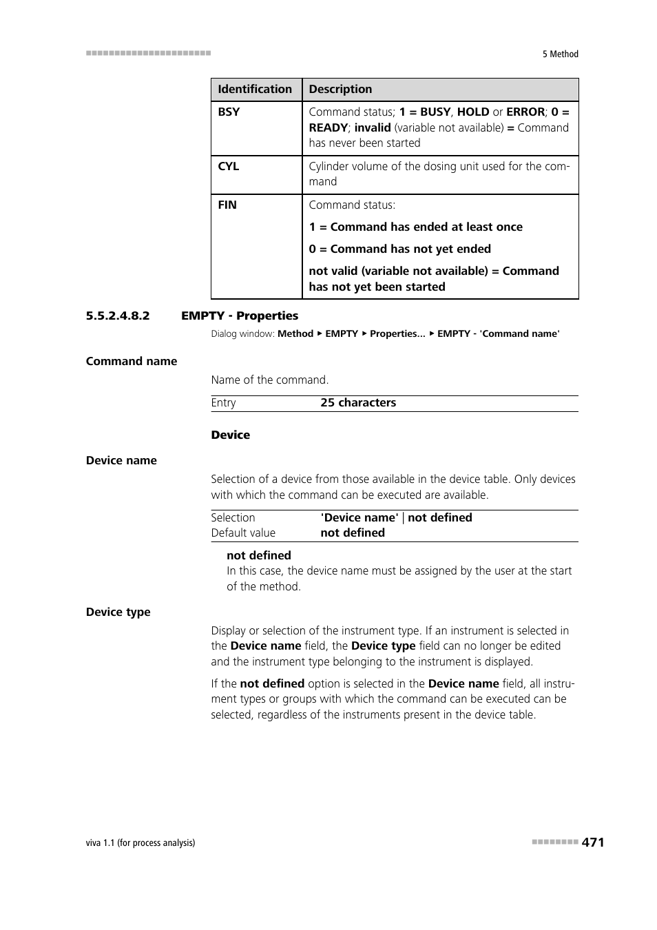 2 empty - properties | Metrohm viva 1.1 (ProLab) User Manual | Page 483 / 1085