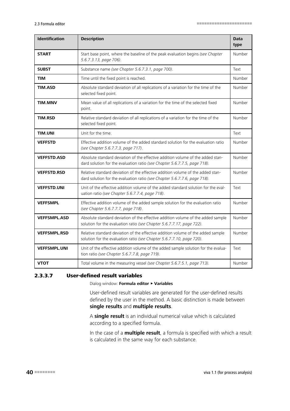 7 user-defined result variables, User-defined result variables | Metrohm viva 1.1 (ProLab) User Manual | Page 52 / 1085