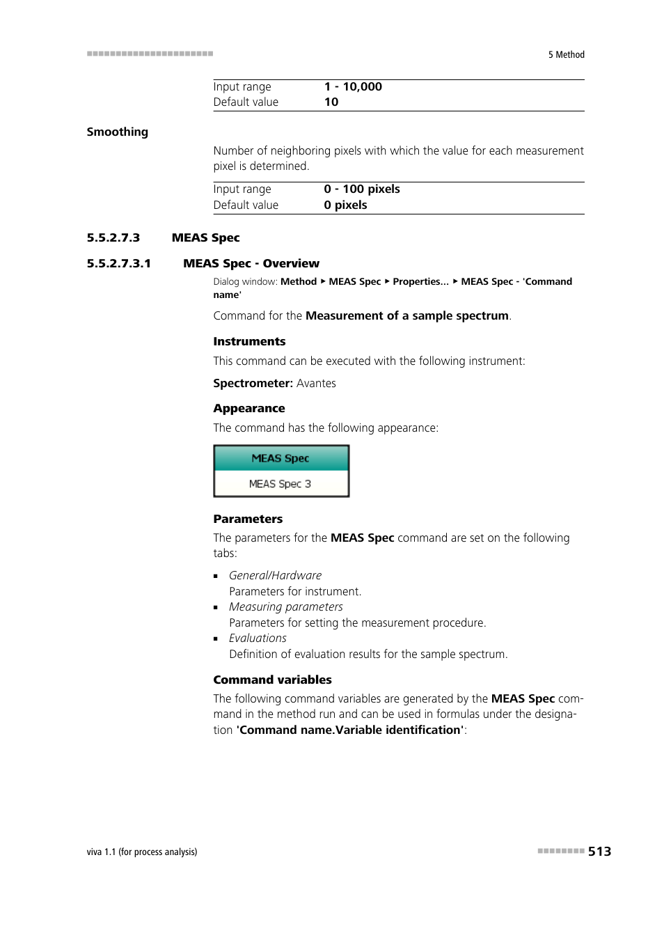 3 meas spec, 1 meas spec - overview, Meas spec | Metrohm viva 1.1 (ProLab) User Manual | Page 525 / 1085