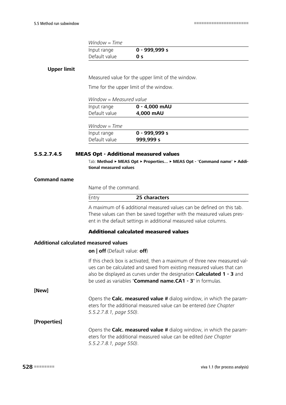 5 meas opt - additional measured values, Additional measured values | Metrohm viva 1.1 (ProLab) User Manual | Page 540 / 1085