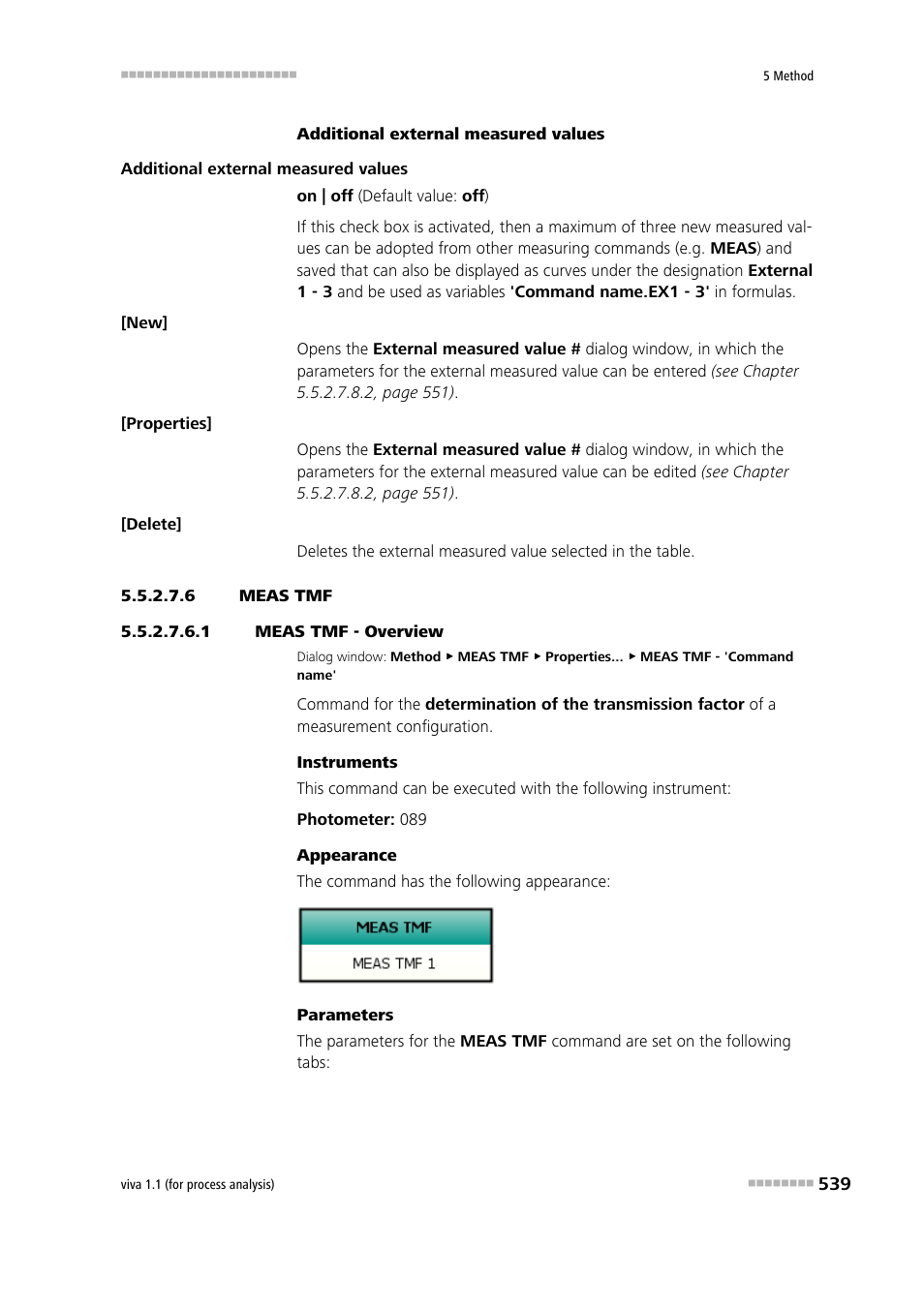 6 meas tmf, 1 meas tmf - overview, Meas tmf | Metrohm viva 1.1 (ProLab) User Manual | Page 551 / 1085