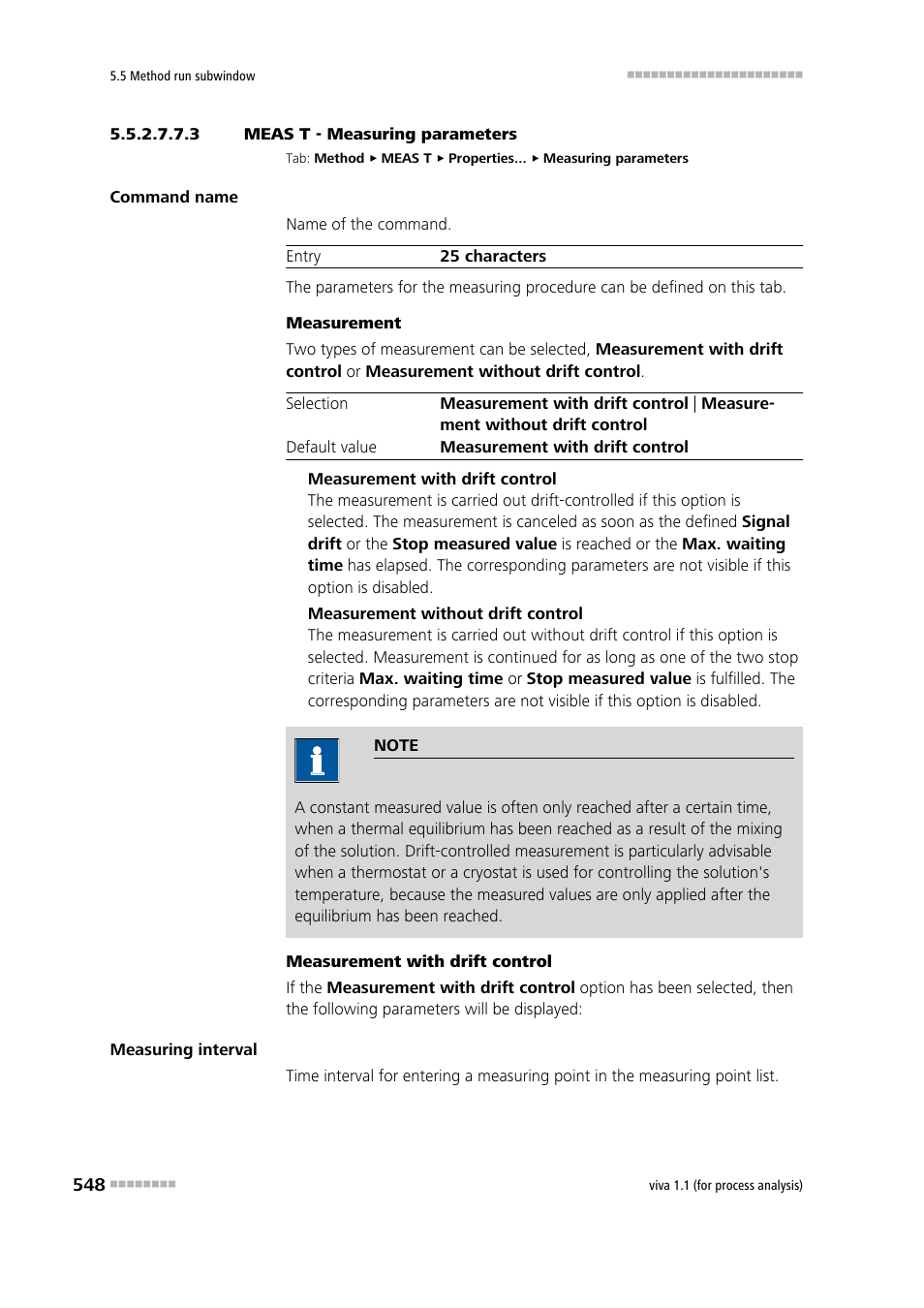 3 meas t - measuring parameters | Metrohm viva 1.1 (ProLab) User Manual | Page 560 / 1085