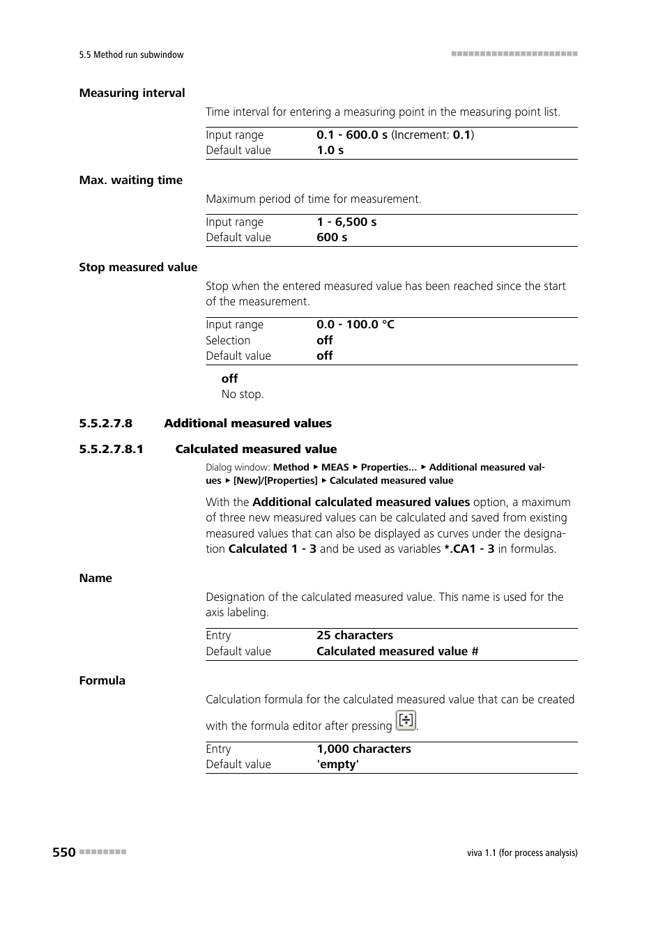 8 additional measured values, 1 calculated measured value | Metrohm viva 1.1 (ProLab) User Manual | Page 562 / 1085