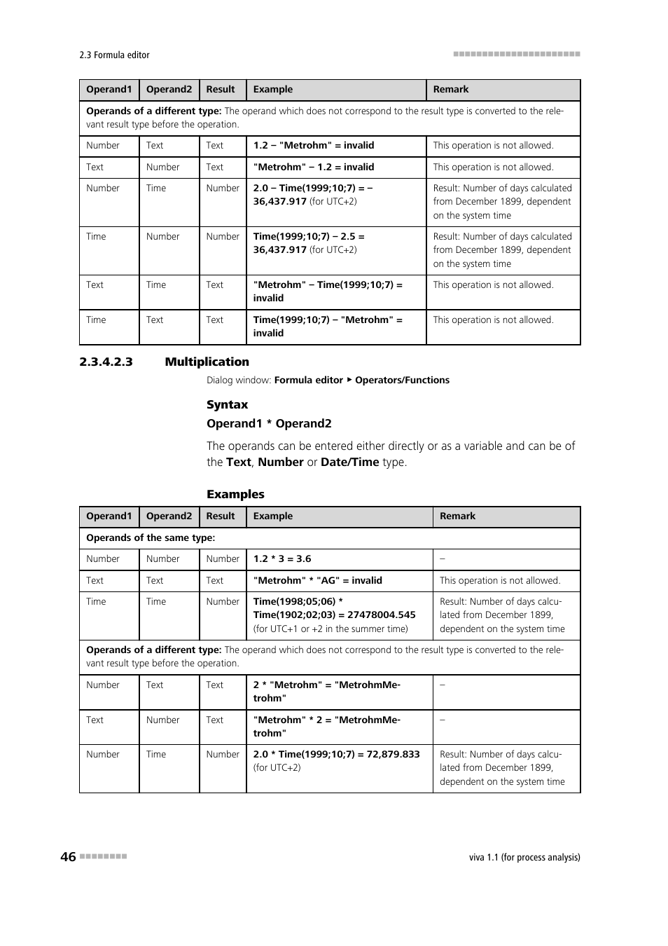 3 multiplication, Multiplication | Metrohm viva 1.1 (ProLab) User Manual | Page 58 / 1085