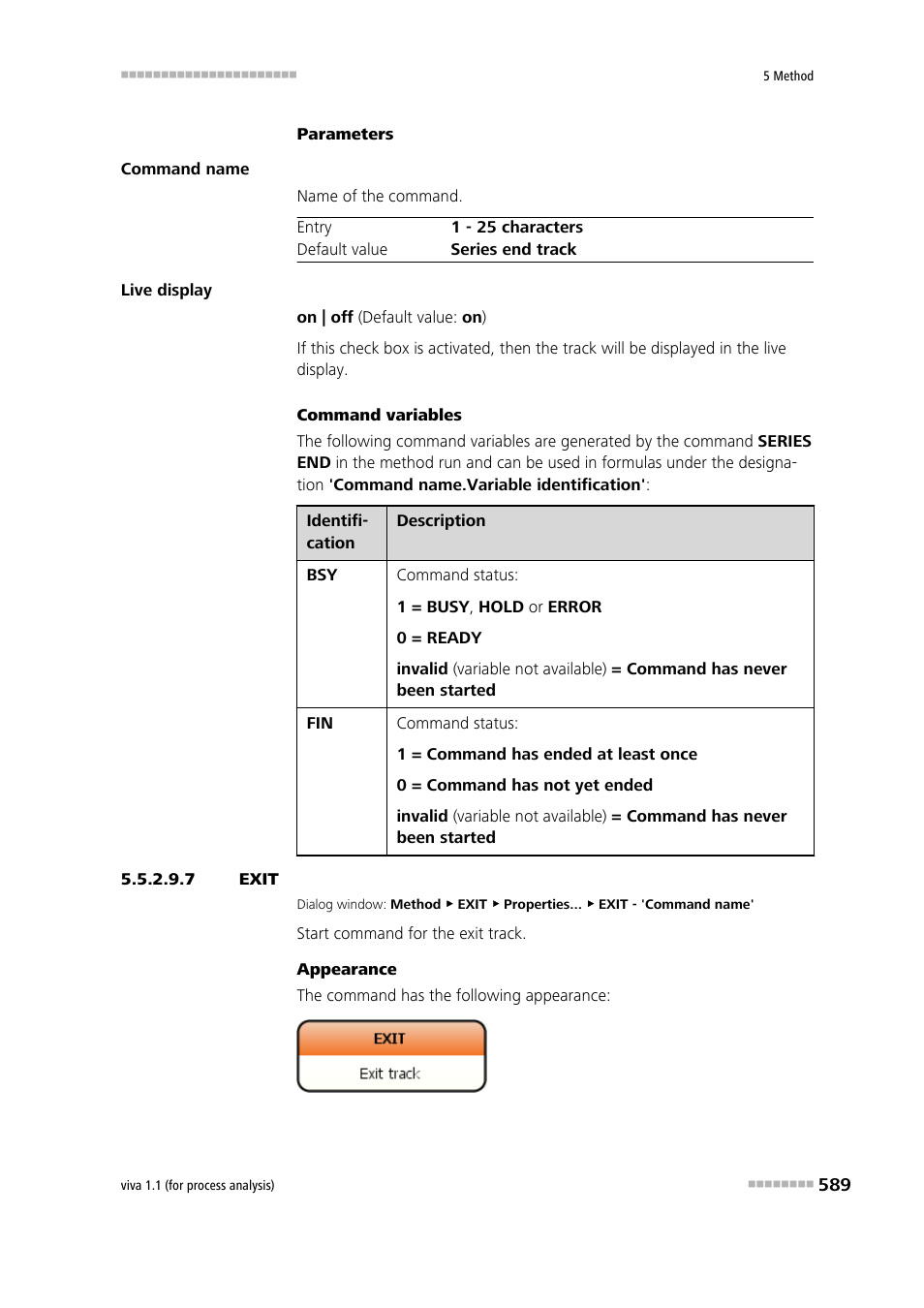 7 exit, Exit | Metrohm viva 1.1 (ProLab) User Manual | Page 601 / 1085