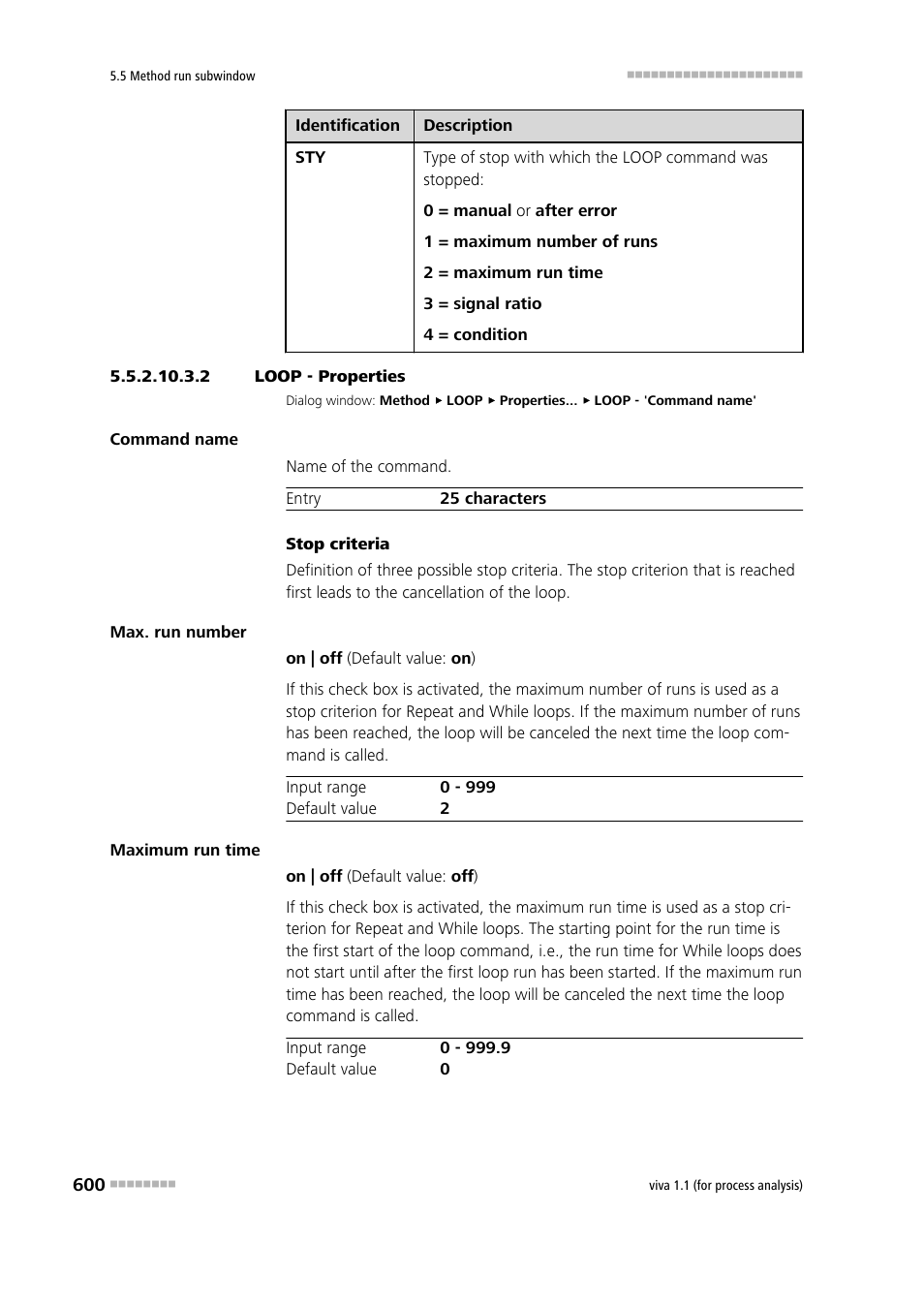 2 loop - properties | Metrohm viva 1.1 (ProLab) User Manual | Page 612 / 1085